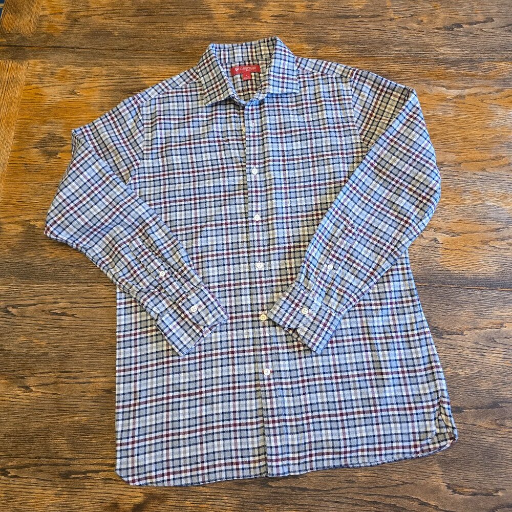 CREMIEUX Men's Slim Fit Long Sleeved Flannel Shirt Size Large